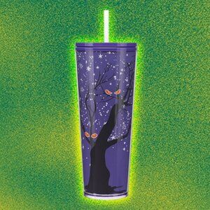 Starbucks 2022 Halloween Glow in the Dark Eyes Tree Venti 24 oz Cold Cup Tumbler